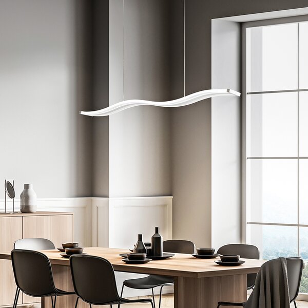 Sospensione Moderna Tape Metallo Bianco Led 48W Dimmerabile Ip20