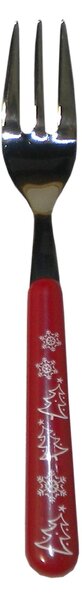 Set da Dolce Forchettine + Paletta 7 pezzi BRIO ROSSO Natale in acciaio 18/C in confezione Regalo