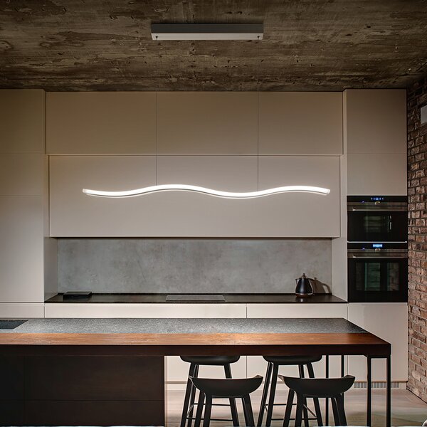 Sospensione Moderna Tape Metallo Bianco Led 48W Dimmerabile Ip20
