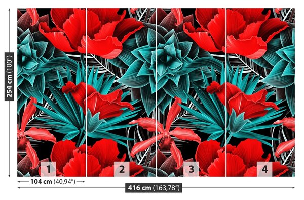 Carta da parati Fiori tropicali 104x70 cm