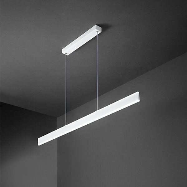Sospensione Moderna Kante Metallo Bianco Acrilico Led 48W 3000K