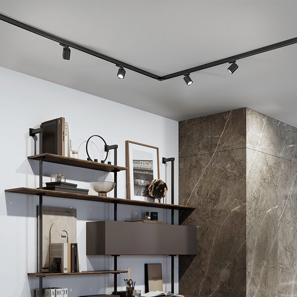 Faretto Per Binario Alluminio Nero 1 Luce Gu10