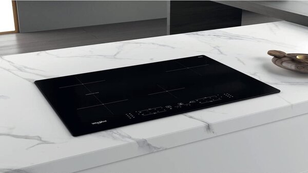 Whirlpool WB B4877 Piano Cottura Induzione 4 Fuochi 77 cm Vetroceramica colore Nero