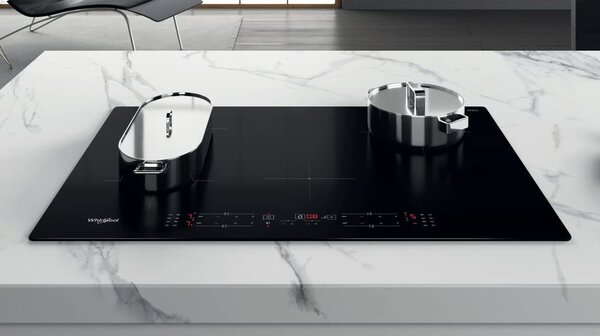 Whirlpool WB B4877 Piano Cottura Induzione 4 Fuochi 77 cm Vetroceramica colore Nero