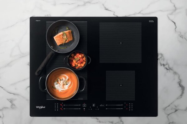 Whirlpool WF S0160 NE Piano Cottura Induzione 4 Fuochi 59 cm Vetroceramica colore Nero
