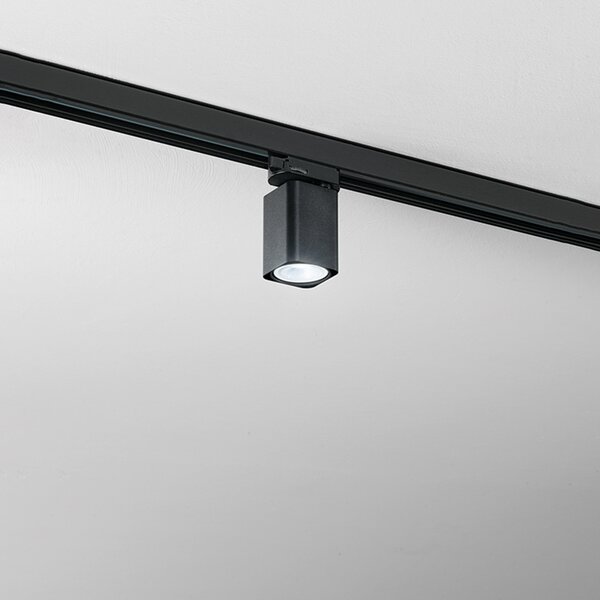 Faretto Per Binario Alluminio Nero 1 Luce Gu10