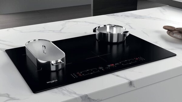 Whirlpool WB B4877 Piano Cottura Induzione 4 Fuochi 77 cm Vetroceramica colore Nero