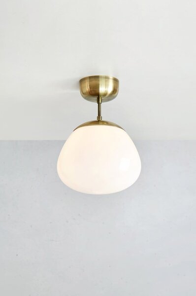 Apparecchio a soffitto di colore bianco-bronzo con paralume in vetro ø 25 cm Rise - Markslöjd