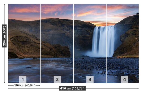 Carta da parati Cascata di skogafoss 104x70 cm