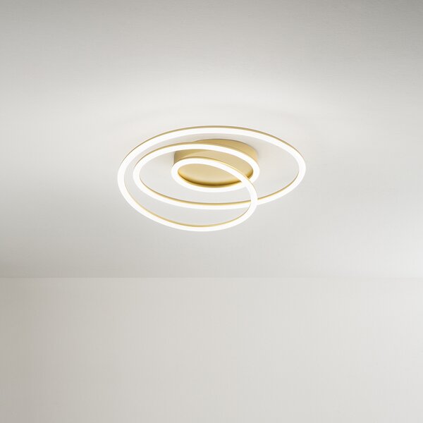 Plafoniera Moderna Spira Metallo Oro Led 63W Dimmerabile Ip20