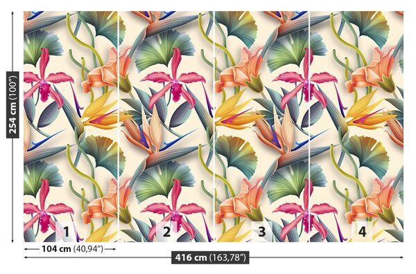 Carta da parati Fiori tropicali 104x70 cm