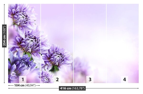 Carta da parati Fiori viola 104x70 cm