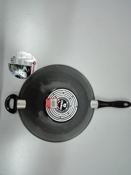 Vitrinor Wok Padella Antiaderente Induzione in Acciaio Vetrificato 35 cm Effetto Pietra K2