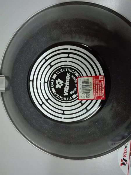 Vitrinor Wok Padella Antiaderente Induzione in Acciaio Vetrificato 35 cm Effetto Pietra K2