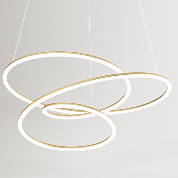 Sospensione Moderna Spira Metallo Oro Led 96W Dimmerabile Ip20