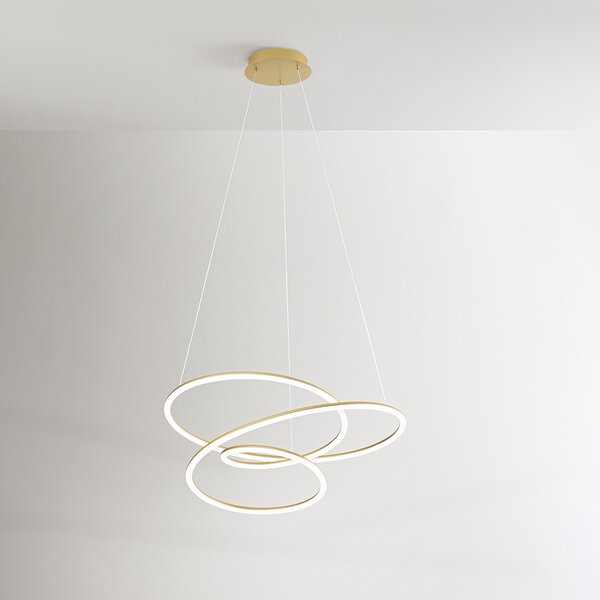 Sospensione Moderna Spira Metallo Oro Led 96W Dimmerabile Ip20