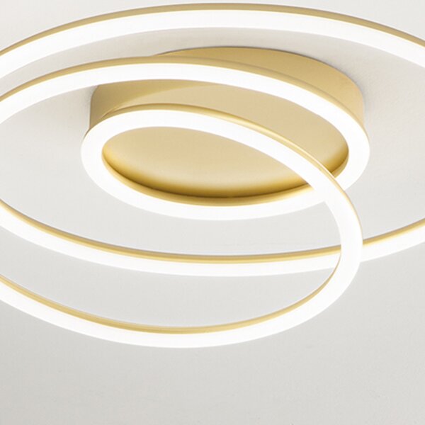 Plafoniera Moderna Spira Metallo Oro Led 63W Dimmerabile Ip20