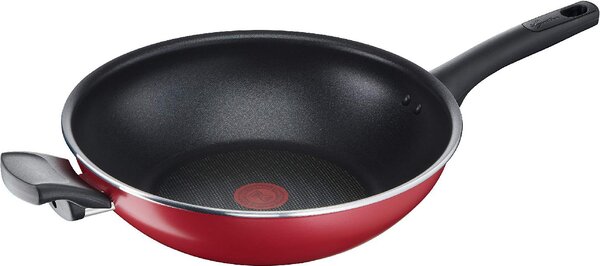LAGOSTINA Wok Padella Antiaderente Induzione 30 cm Rivestimento Titanium Easy colore Rosso Cucina Mediterranea