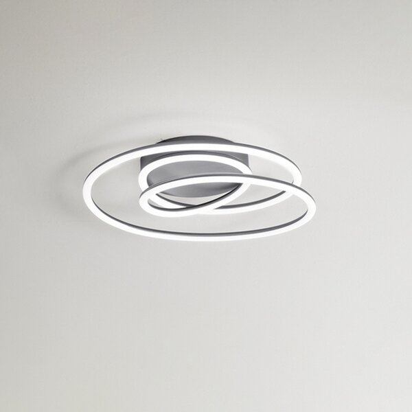 Plafoniera Moderna Spira Metallo Grigio Led 63W Dimmerabile Ip20