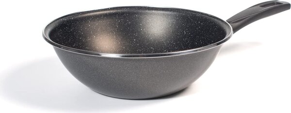 Vitrinor Wok Padella Antiaderente Induzione in Acciaio Vetrificato 28 cm Effetto Pietra K2