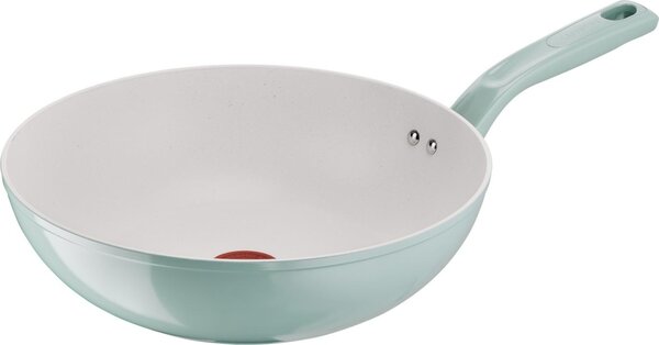 LAGOSTINA Wok 28 cm Antiaderente Induzione e Gas Rotondo Rivestimento Mineralia Tecnologia Thermo-Spot colore Verde