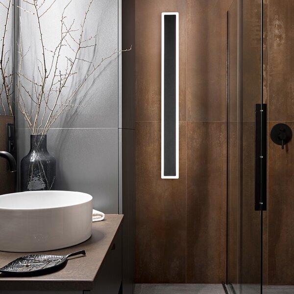 Applique Moderna Wally Alluminio Nero Acrilico Led 22W 3000K
