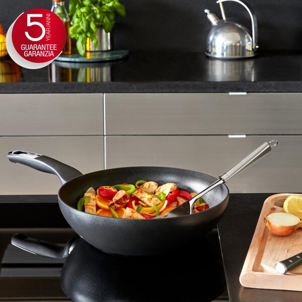 LAGOSTINA Wok Padella Antiaderente Induzione in Alluminio 28 cm colore Nero Unlimited