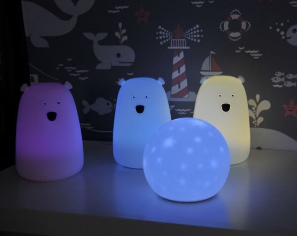 Lampada touch LED RGB per bambini BEAR LED/0,8W/5V bianca + USB