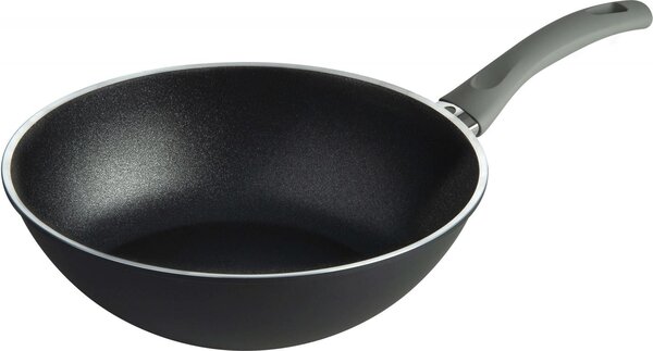 BALLARINI Wok Padella Antiaderente Induzione in Alluminio 28 cm colore Nero Lazise