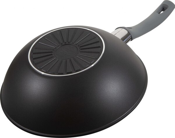 BALLARINI Wok Padella Antiaderente Induzione in Alluminio 28 cm colore Nero Lazise