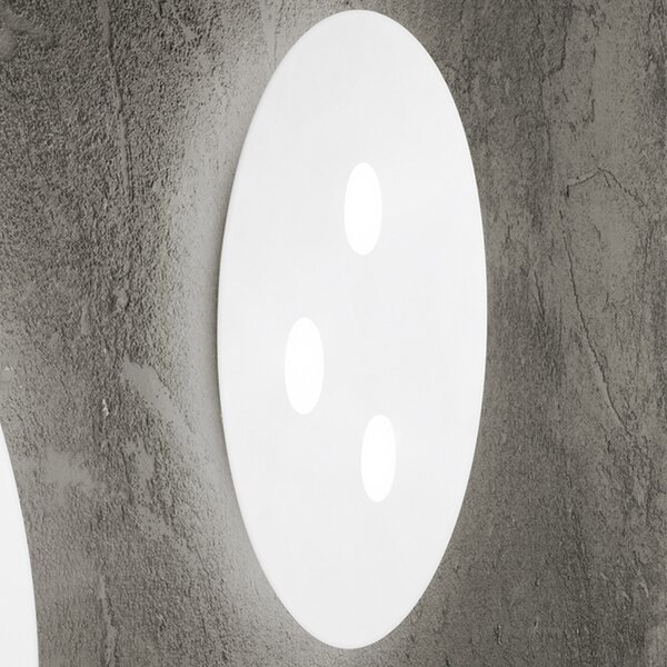Plafoniera Contemporanea Random Alluminio Bianco Acrilico Led 27+21W 3000K