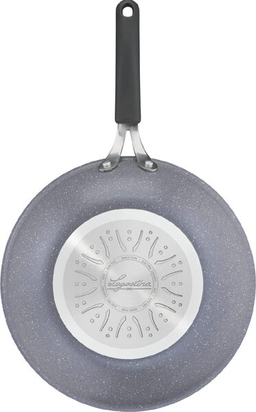 LAGOSTINA Wok Padella Antiaderente Induzione in Alluminio 28 cm Rivestimento Mineralis colore Grigio Tempra Mineral
