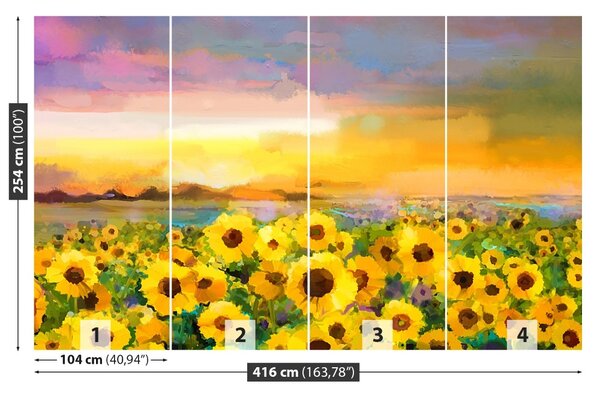 Carta da parati Campo di girasole 104x70 cm