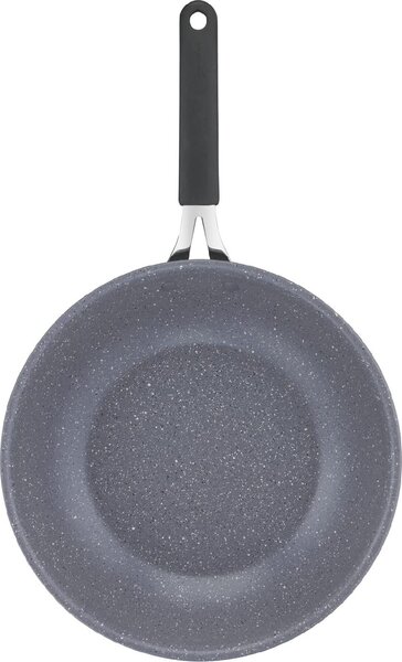LAGOSTINA Wok Padella Antiaderente Induzione in Alluminio 28 cm Rivestimento Mineralis colore Grigio Tempra Mineral