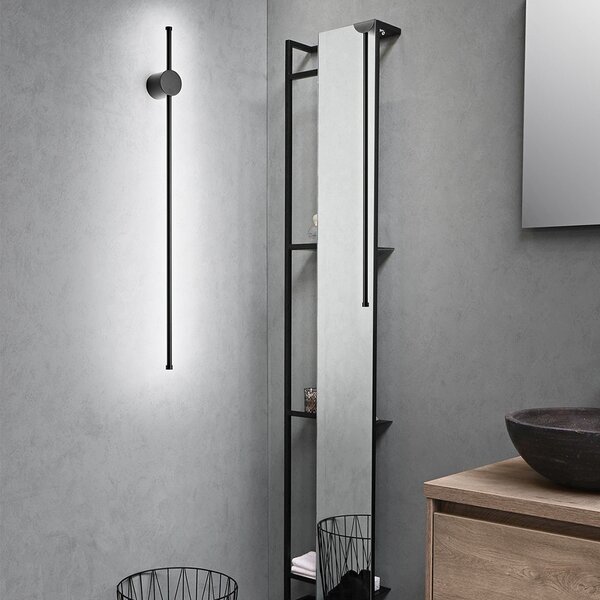 Applique Moderna Clock Alluminio Nero Acrilico Led 20W 3000K