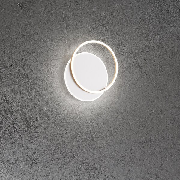 Plafoniera Moderna Orbit Alluminio Bianco Acrilico Oro Led 43W 3000K