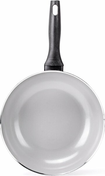 MONETA Wok Padella Antiaderente Induzione in Alluminio 28 cm colore Grigio Melodia Finegres