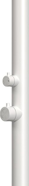 Doccia da Giardino esterno QUARTU- Dimensioni 26x37x h 222,9 cm con Miscelatore e LAVAPIEDI da esterno In Acciaio Inox 316 L QUARTU-BIANCA