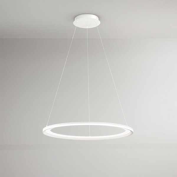 Sospensione Moderna Edge Alluminio Bianco Acrilico Led 86W 3000K