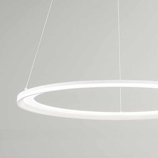 Sospensione Moderna Edge Alluminio Bianco Acrilico Led 86W 3000K
