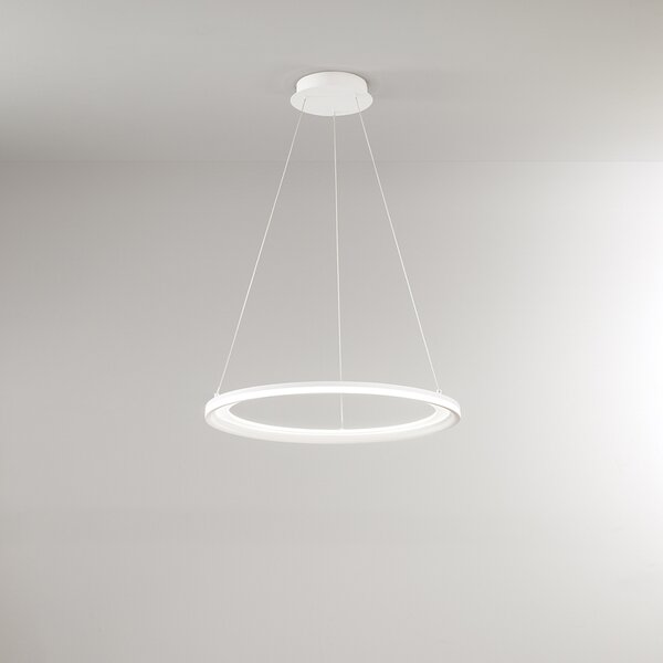 Sospensione Moderna Edge Alluminio Bianco Acrilico Led 66W 3000K