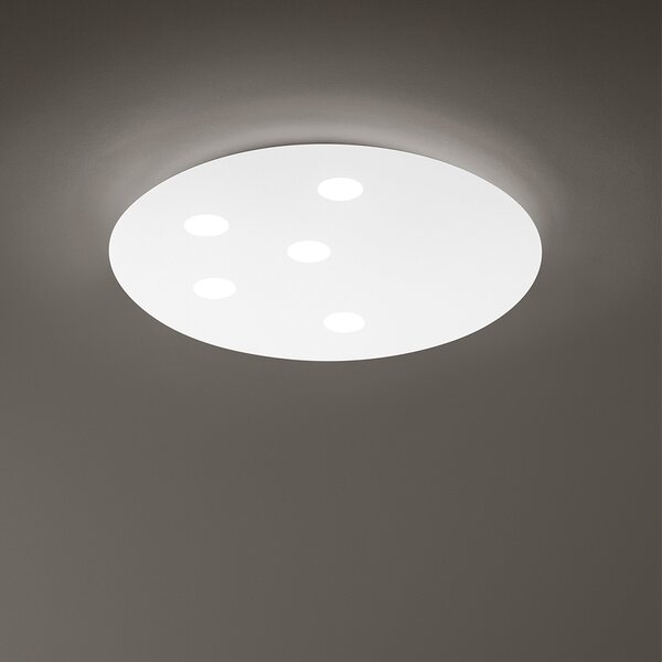 Plafoniera Contemporanea Random Alluminio Bianco Acrilico Led 45+32W 3000K