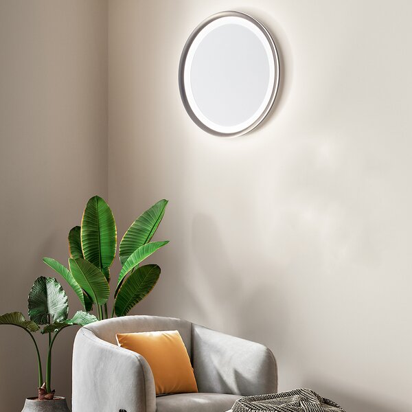 Plafoniera Moderna Edge Alluminio Grigio Acrilico Led 38W 3000K