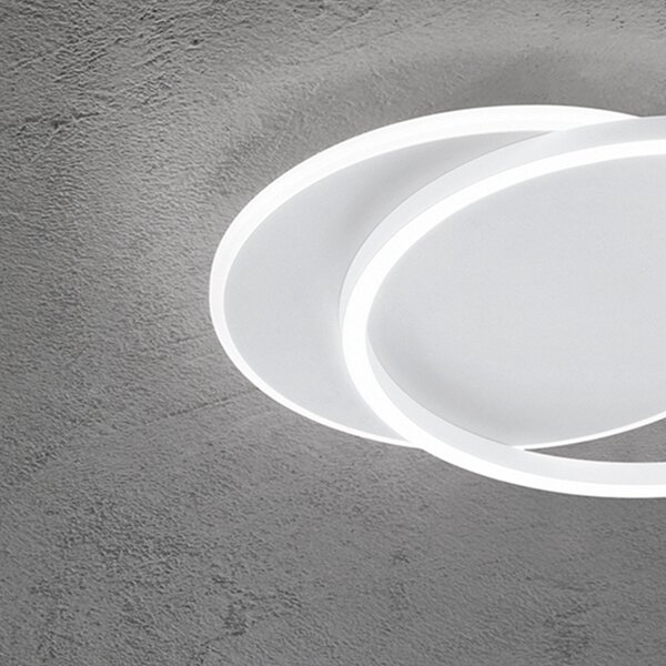 Plafoniera Moderna Orbit Alluminio Bianco Acrilico Led 43W 3000K
