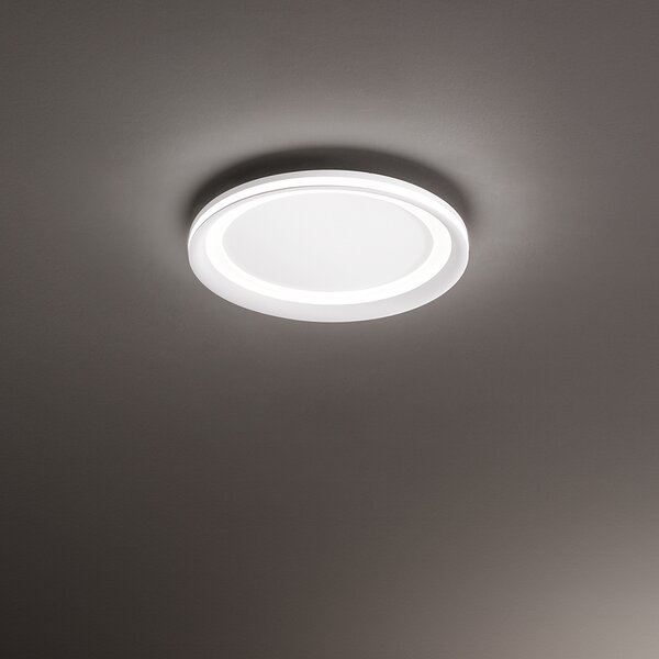 Plafoniera Moderna Orbit Alluminio Bianco Acrilico Oro Led 43W 3000K