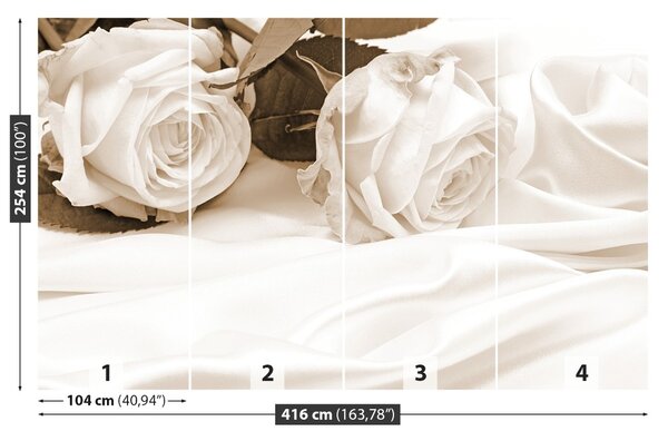 Carta da parati Rose seppia 104x70 cm