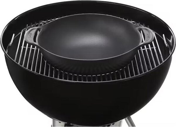 WEBER Wok Padella in Ghisa Smaltata con Cestello di Cottura a Vapore Set 4 Pezzi Crafted