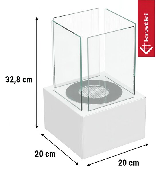 Camino Bioetanolo da Terra TANGO 1 T�V bianco Dimensioni 20x30x h 22 cm - peso 4 kg Certificato ISO 9001 si adatta perfettamente a qualsiasi spazio con eleganza colore Bianco