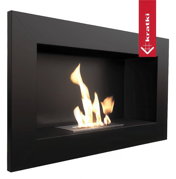 Camino Bioetanolo Parete GOLF T�V di accessori NO vetro e kit Dimensioni 64,8x14,4x h 37 cm - peso 5,62 kg colore nero
