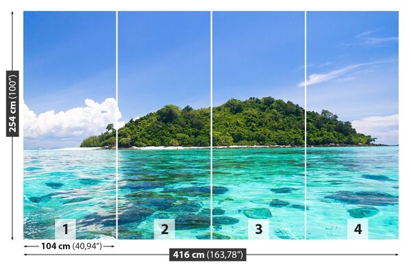 Carta da parati Isola blu 104x70 cm